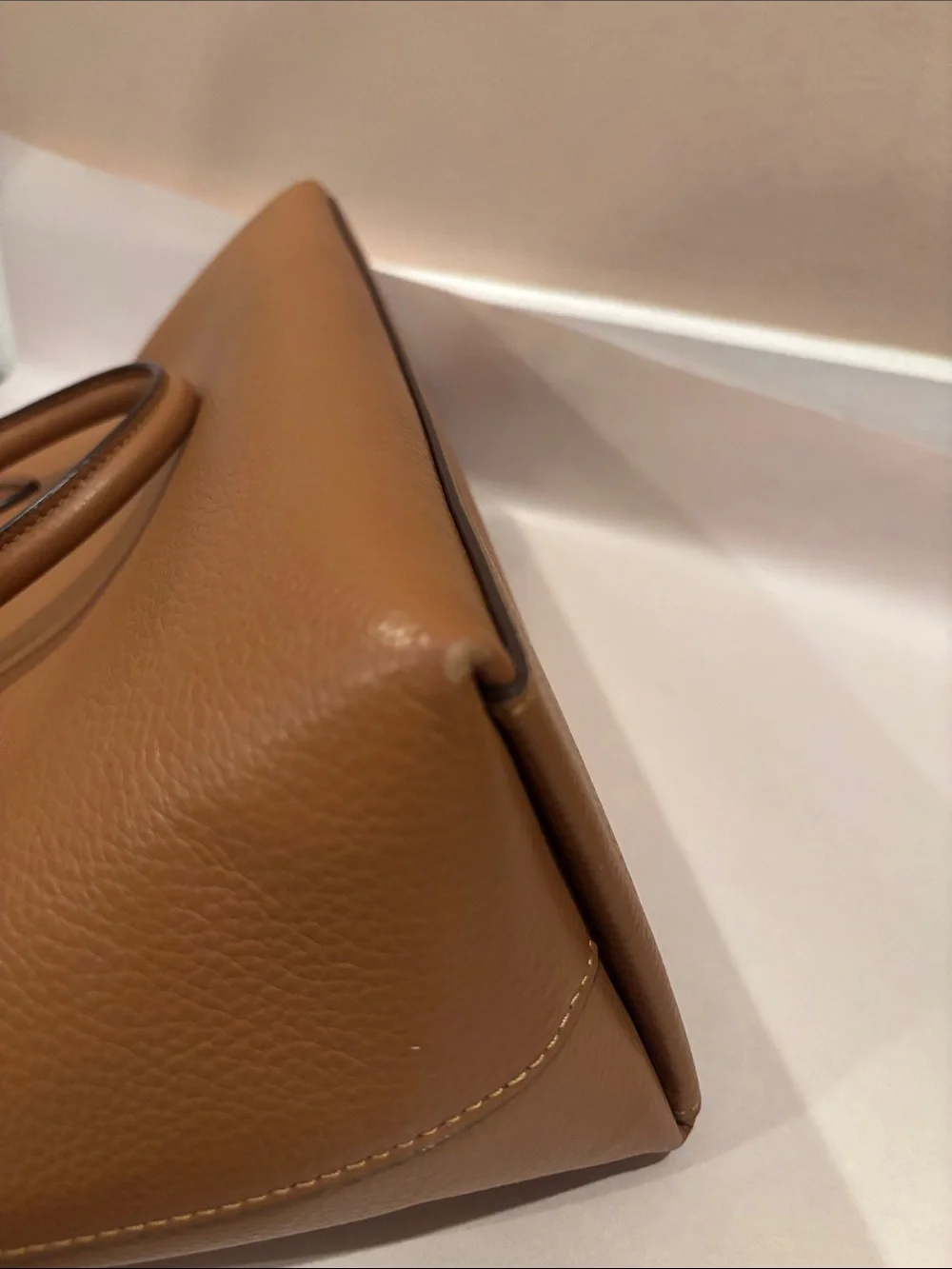 Coach Georgia Tan Pebble Leather Convertible Satchel - Coach